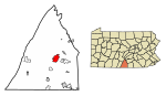 Franklin County Pennsylvania Incorporated and Unincorporated areas Chambersburg Highlighted